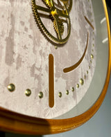 Aladin Zahnrad Wanduhr 46 cm gold Beton grau animiert drehend