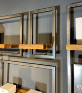 SHELFMATE Typ E Wandregal Industrial Möbel Teakholz Metall schwarz Blankstahl Hängeregal Industrie Stil Regal Used Look Teak Holz