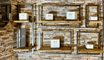 Lade das Bild in den Galerie-Viewer, SHELFMATE Typ C Wandregal Industrial Möbel Teakholz Metall schwarz Blankstahl Hängeregal Industrie Stil Regal Used Look Teak Holz
