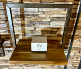 SHELFMATE Typ B Wandregal Industrial Möbel Teakholz Metall schwarz Blankstahl Hängeregal Industrie Stil Regal Used Look Teak Holz