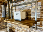 Lade das Bild in den Galerie-Viewer, SHELFMATE Typ C Wandregal Industrial Möbel Teakholz Metall schwarz Blankstahl Hängeregal Industrie Stil Regal Used Look Teak Holz
