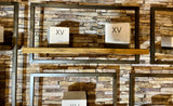SHELFMATE Typ A Wandregal Industrial Möbel Teakholz Metall schwarz Blankstahl Hängeregal Industrie Stil Regal Used Look Teak Holz