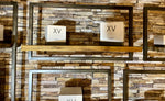 Lade das Bild in den Galerie-Viewer, SHELFMATE Typ A Wandregal Industrial Möbel Teakholz Metall schwarz Blankstahl Hängeregal Industrie Stil Regal Used Look Teak Holz
