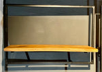 Lade das Bild in den Galerie-Viewer, Wandregal L Industrial Möbel Mango Holz Metall schwarz Blankstahl Hängeregal Industrie Stil Regal Used Look
