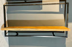 Lade das Bild in den Galerie-Viewer, Wandregal XL Industrial Möbel Mango Holz Metall schwarz Blankstahl Hängeregal Industrie Stil Regal Used Look
