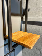 Étagère murale double S Meuble industriel en manguier métal noir acier brut Étagère suspendue style industriel aspect usé
