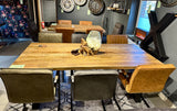 4 cm Esstisch Bombay Mango 160 bis 240 Holz mit X Metall Gestell schwarz massiv 5 Größen