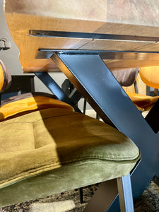 Baumkante Esstisch Puri Mangoholz 180 bis 240 in 4 cm mit X Gestell massiv 4 Größen