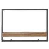 SHELFMATE Typ C Wandregal Industrial Möbel Teakholz Metall schwarz Blankstahl Hängeregal Industrie Stil Regal Used Look Teak Holz