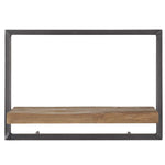 Lade das Bild in den Galerie-Viewer, SHELFMATE Typ C Wandregal Industrial Möbel Teakholz Metall schwarz Blankstahl Hängeregal Industrie Stil Regal Used Look Teak Holz
