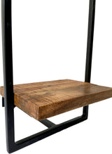 Wandregal S Industrial Möbel Mango Holz Metall schwarz Blankstahl Hängeregal Industrie Stil Regal Used Look
