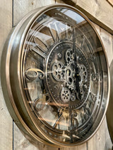 Wanduhr Zahnrad Berlin Zählwerk Animation silber grau 55 cm outdorrfähig