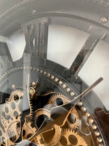 Horloge murale LYON Engrenage noir-or Métal Mouvement 60 cm