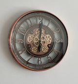 Wanduhr Zahnrad Berlin Zählwerk Animation Kupfer 55 cm