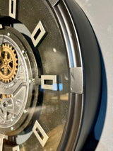 60 cm Industrial Belfast Wanduhr mit Zahnrad Silber Schwarz gold
