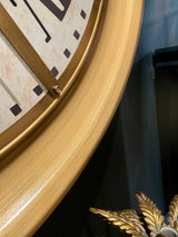 100 cm Wanduhr Zahnrad Zählwerk Animation gold Vintage weiss beige