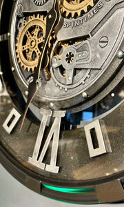 60 cm Industrial Belfast Wanduhr mit Zahnrad Silber Schwarz gold