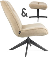 Design Drehsessel Sam Teddy Besucher Chill Sessel Wohnzimmer 5 Farben & Hocker
