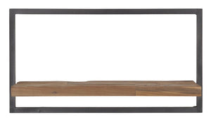 SHELFMATE Typ A Wandregal Industrial Möbel Teakholz Metall schwarz Blankstahl Hängeregal Industrie Stil Regal Used Look Teak Holz