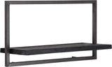 BLACK SHELFMATE Type A étagère murale noire Meuble industriel Teck Métal Acier brut Étagère suspendue Style industriel Étagère aspect vieilli Bois de teck