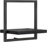 Lade das Bild in den Galerie-Viewer, BLACK SHELFMATE Typ B schwarz Wandregal Industrial Möbel Teakholz Metall Blankstahl Hängeregal Industrie Stil Regal Used Look Teak Holz
