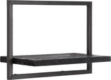 Étagère murale noire BLACK SHELFMATE Type C Meuble industriel Teck Métal Acier brut Étagère suspendue Style industriel Étagère aspect vieilli Bois de teck
