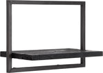 Lade das Bild in den Galerie-Viewer, BLACK SHELFMATE Typ C Wandregal schwarz Industrial Möbel Teakholz Metall Blankstahl Hängeregal Industrie Stil Regal Used Look Teak Holz
