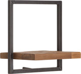 SHELFMATE Typ B Wandregal Industrial Möbel Teakholz Metall schwarz Blankstahl Hängeregal Industrie Stil Regal Used Look Teak Holz