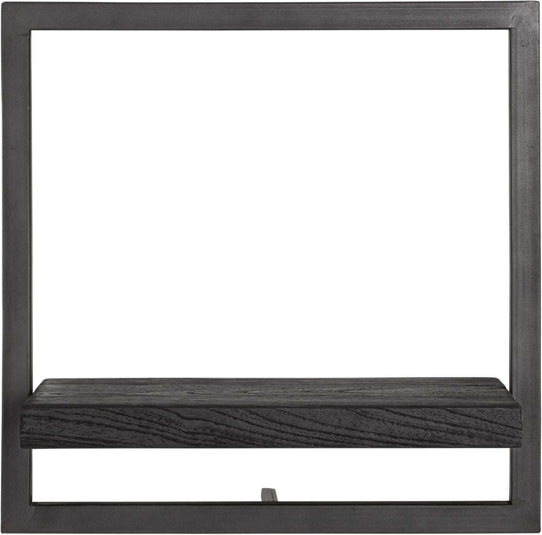 BLACK SHELFMATE Type B étagère murale noire meuble industriel teck métal acier brut étagère suspendue style industriel étagère aspect vieilli teck bois