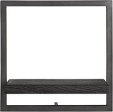 BLACK SHELFMATE Type B étagère murale noire meuble industriel teck métal acier brut étagère suspendue style industriel étagère aspect vieilli teck bois