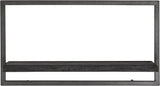 BLACK SHELFMATE Type A étagère murale noire Meuble industriel Teck Métal Acier brut Étagère suspendue Style industriel Étagère aspect vieilli Bois de teck