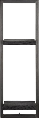 BLACK SHELFMATE Étagère murale Type D noire Meuble industriel Teck Métal Acier brut Étagère suspendue Style industriel Étagère aspect vieilli Bois de teck