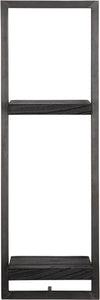 BLACK SHELFMATE Typ D Wandregal schwarz Industrial Möbel Teakholz Metall Blankstahl Hängeregal Industrie Stil Regal Used Look Teak Holz