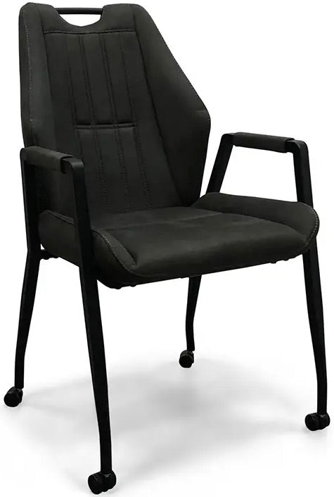Fauteuil à roulettes Axena en microfibre en 3 couleurs Cognac marron Vert Anthracite