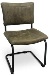 Chaise cantilever Jaxon en similicuir en 3 coloris Cognac Vert olive Anthracite