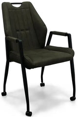 Fauteuil à roulettes Axena en microfibre en 3 couleurs Cognac marron Vert Anthracite