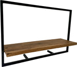 Lade das Bild in den Galerie-Viewer, Wandregal L Industrial Möbel Mango Holz Metall schwarz Blankstahl Hängeregal Industrie Stil Regal Used Look
