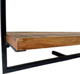 Wandregal L Industrial Möbel Mango Holz Metall schwarz Blankstahl Hängeregal Industrie Stil Regal Used Look