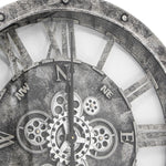 Lade das Bild in den Galerie-Viewer, 80 cm KOMPASS Wanduhr mit Zahnrad beige grau
