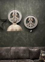 Lade das Bild in den Galerie-Viewer, Silber Graue Industrial Wanduhr Zahnrad 60 cm Animation
