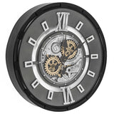 60 cm Industrial Belfast Wanduhr mit Zahnrad Silber Schwarz gold
