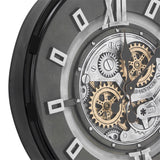60 cm Industrial Belfast Wanduhr mit Zahnrad Silber Schwarz gold